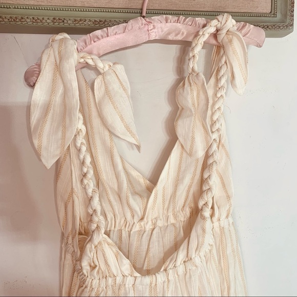 Mara Hoffman revolve Calypso cream khaki braided maxi dress V-neck xl nwt - Picture 6 of 12